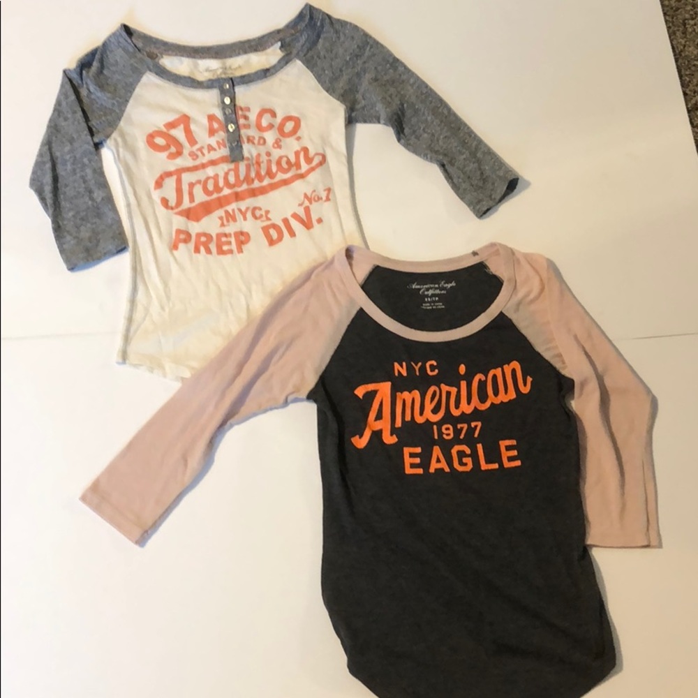 American eagle 3/4 tee x2